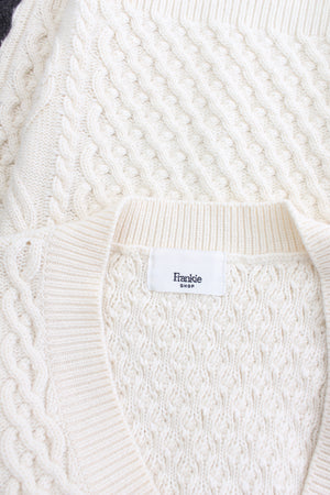 The Frankie Shop Oversized Cable-Knit Wool Vest