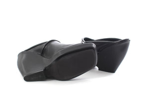 KHAITE Stagg 105 Leather Wedge Mule Sandals