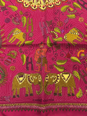 Hermes Carre Kantha 90 Silk Twill Scarf