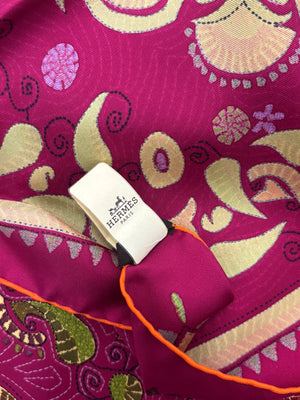 Hermes Carre Kantha 90 Silk Twill Scarf