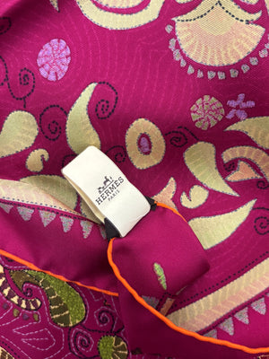 Hermes Carre Kantha 90 Silk Twill Scarf