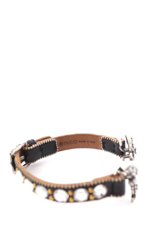 Gucci Crystal and Leather Butterfly Bracelet