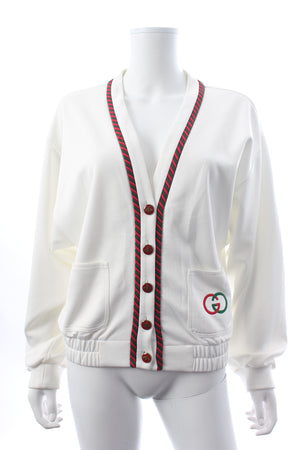 Gucci Kids Logo Cotton-Blend Jersey Cardigan