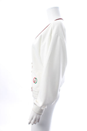 Gucci Kids Logo Cotton-Blend Jersey Cardigan