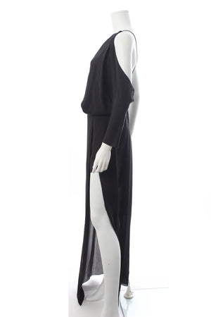 Acne Studios Emile Asymmetric Silk Chiffon Maxi Dress