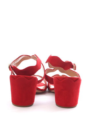 Chloé Lauren Scalloped Strap Suede Sandals