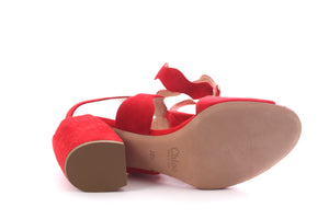 Chloé Lauren Scalloped Strap Suede Sandals