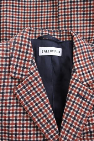 Balenciaga Check Wool Single-Breasted Blazer