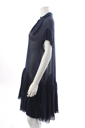 Delpozo Ruffle-Trimmed Silk-Chiffon Mini Dress