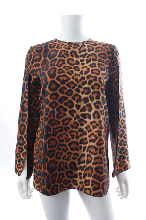 PAULA Leopard Printed Silk Blouse