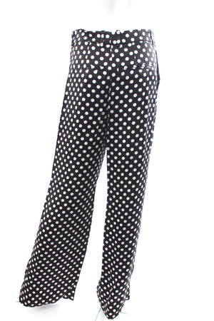 Saint Laurent Polka Dot Printed Satin Trousers