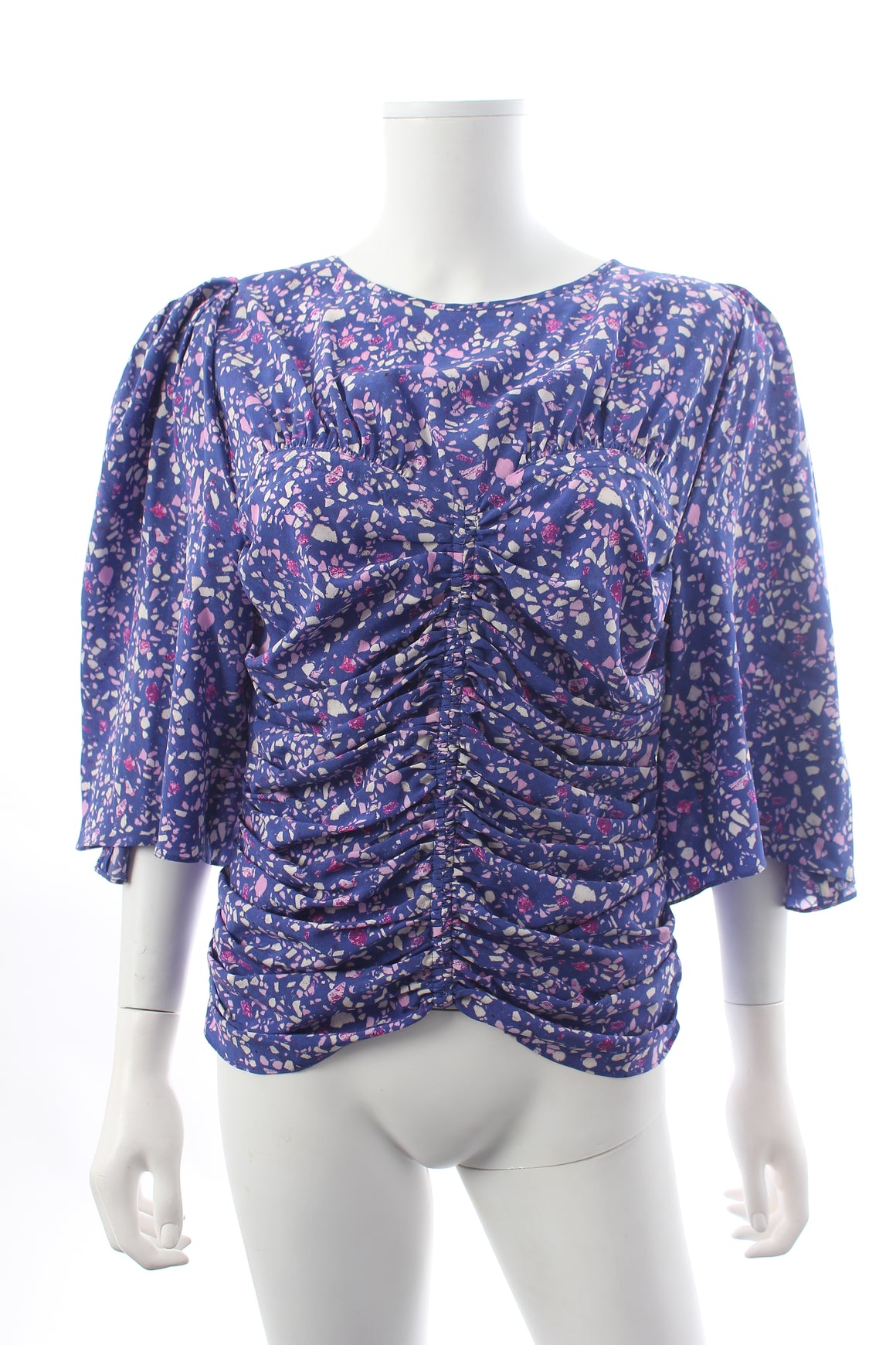 Isabel Marant Lidiane Ruched Printed Georgette Top