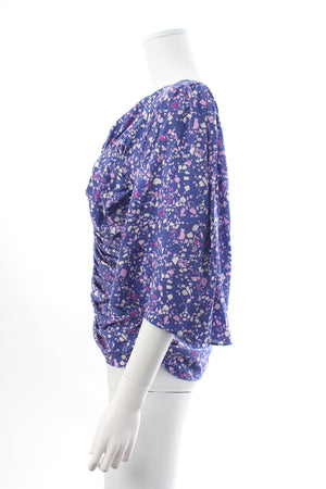 Isabel Marant Lidiane Ruched Printed Georgette Top