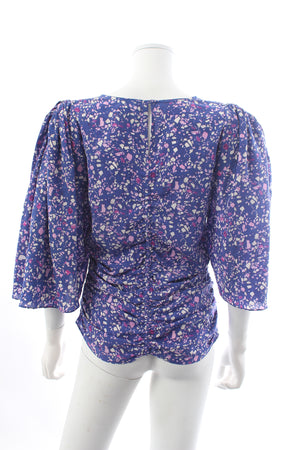 Isabel Marant Lidiane Ruched Printed Georgette Top
