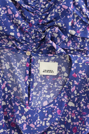 Isabel Marant Lidiane Ruched Printed Georgette Top