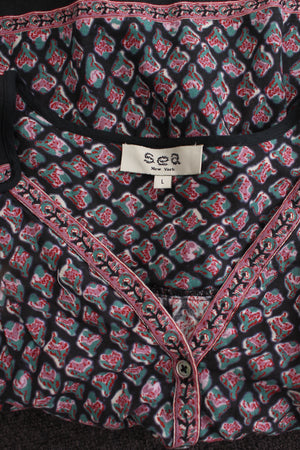 SEA New York Donna Printed Cotton Blouse
