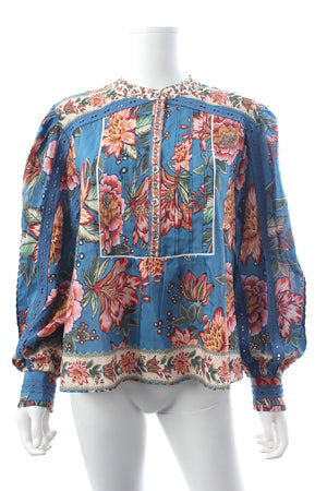 Farm Rio Wonderful Bouquet Printed Blouse