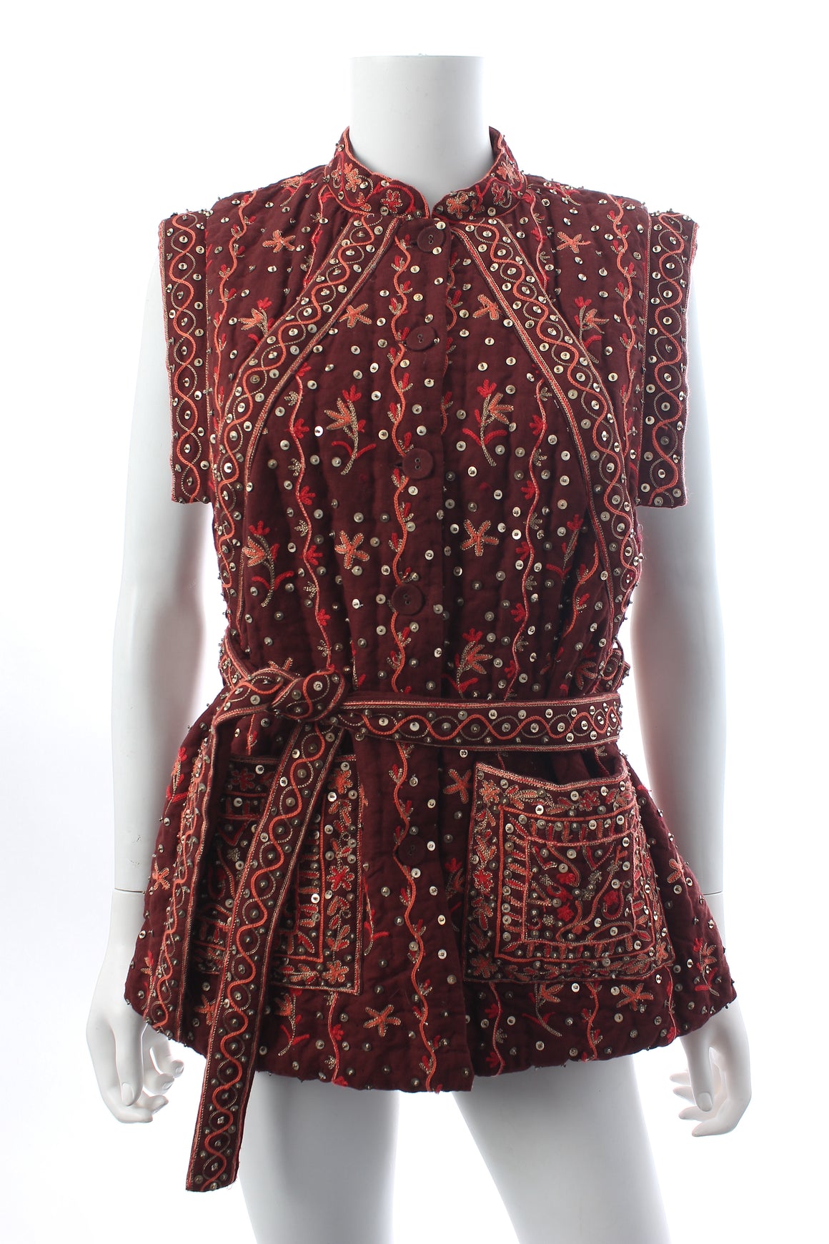 Ulla Johnson Indira Embroidered Linen and Cotton-B lend Waistcoat