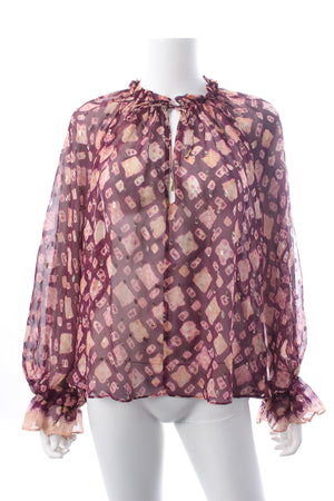 Ulla Johnson Sandrine Printed Silk-Blend Blouse