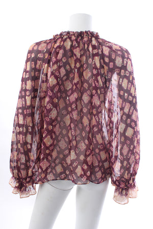 Ulla Johnson Sandrine Printed Silk-Blend Blouse