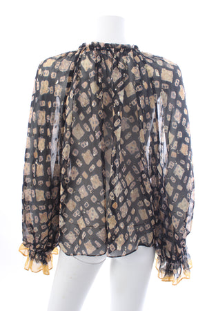 Ulla Johnson Sandrine Printed Silk-Blend Blouse