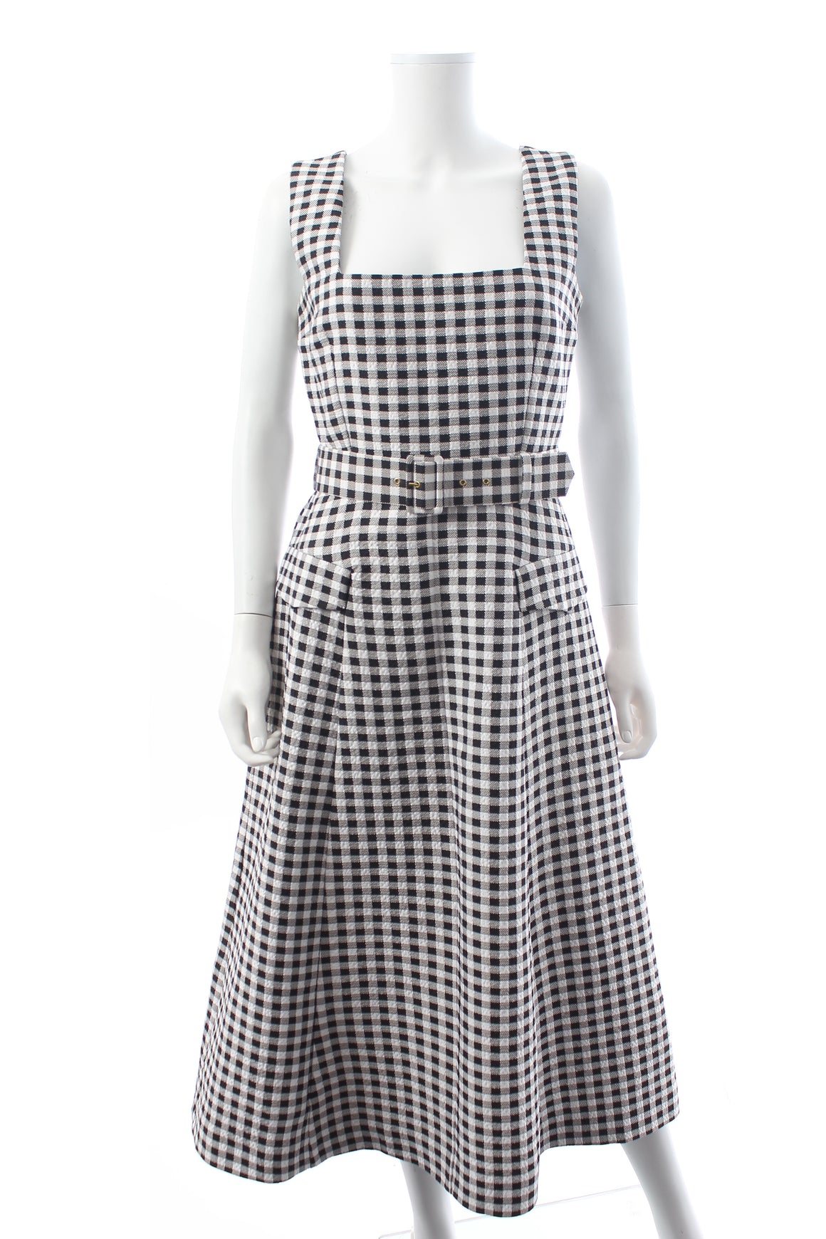 Emilia Wickstead Petra Gingham Belted Midi Dress