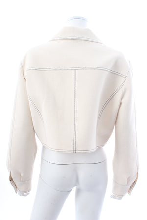Emilia Wickstead Emma Cropped Topstitched Cotton-Blend Jacket