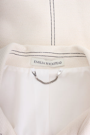 Emilia Wickstead Emma Cropped Topstitched Cotton-Blend Jacket