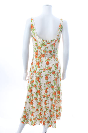 Emilia Wickstead Floral Printed Textured Crepe Midi Dress