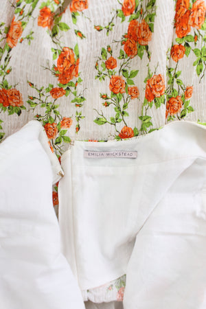Emilia Wickstead Floral Printed Textured Crepe Midi Dress