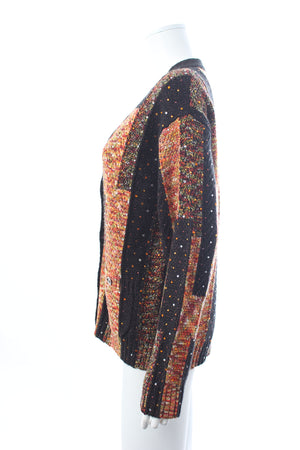 Chanel Wool-Blend Embellished Patchwork Knitted Cardigan