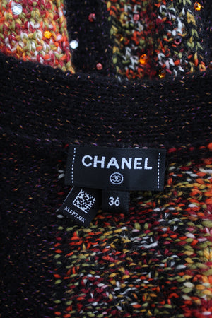 Chanel Wool-Blend Embellished Patchwork Knitted Cardigan