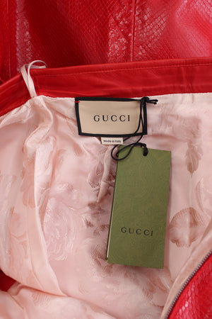Gucci Love Parade Crocodile-Effect Leather Midi Skirt