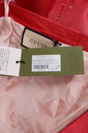 Gucci Love Parade Crocodile-Effect Leather Midi Skirt