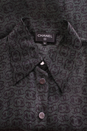 Chanel CC Logo Silk Blouse - Métiers d'Art Pre-Fall 2023 Collection