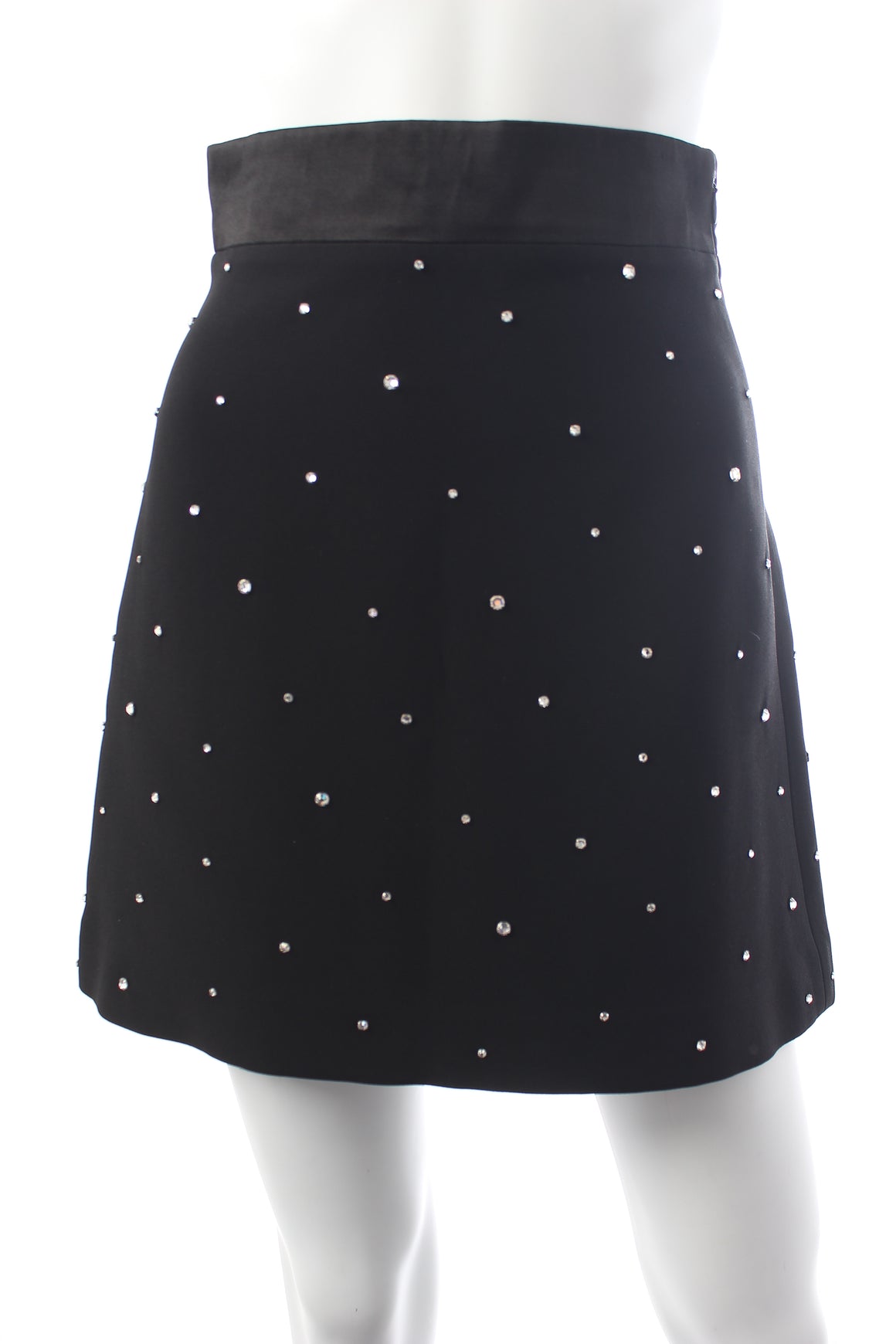 Miu Miu Crystal-Embellished Crepe Mini Skirt