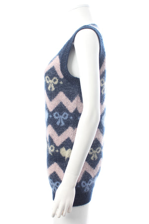 Alessandra Rich Fair Isle Mohair-Blend Vest