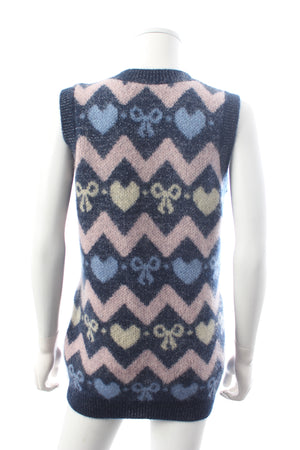 Alessandra Rich Fair Isle Mohair-Blend Vest