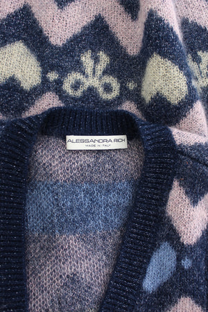 Alessandra Rich Fair Isle Mohair-Blend Vest
