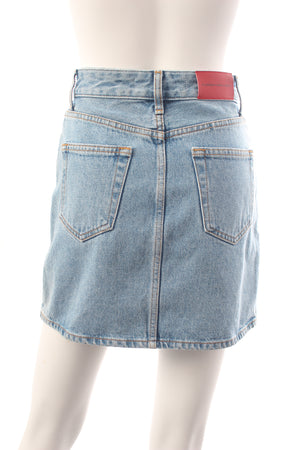 Alessandra Rich Rhinestone-Embellished Denim Mini Skirt