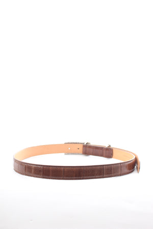 Alessandra Rich Crystal Buckle Leather Belt
