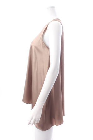 Brunello Cucinelli Asymmetric-Hem Silk Satin Top