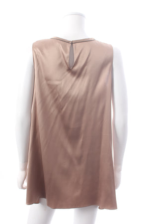 Brunello Cucinelli Asymmetric-Hem Silk Satin Top