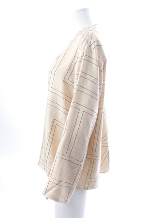 Toteme Monogram Embroidered Silk Shirt