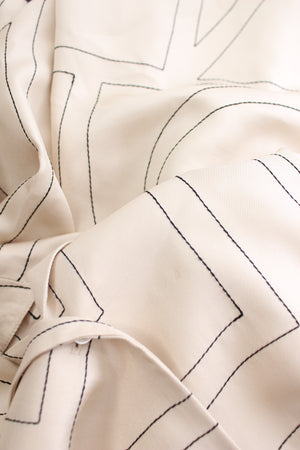 Toteme Monogram Embroidered Silk Shirt