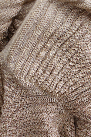 Chloe Asymmetric Ribbed Knit Lurex Midi Dress