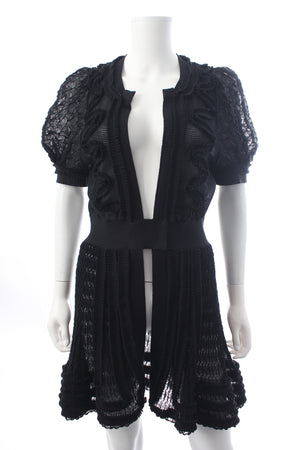 Chanel Ruffled Embroidered Lace Mini Dress