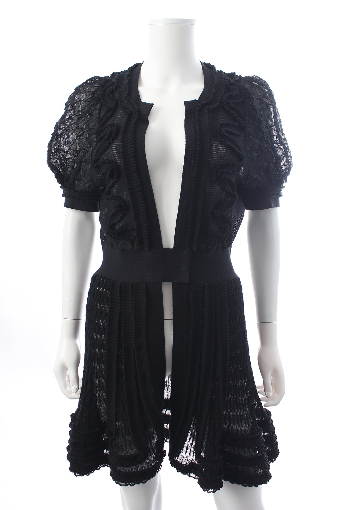 Chanel Ruffled Embroidered Lace Mini Dress