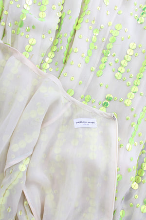 Dries Van Noten Sequin Embellished Chiffon Maxi Dress