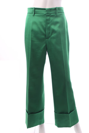 Gucci Duchesse Satin Turn-Up Tailored Trousers